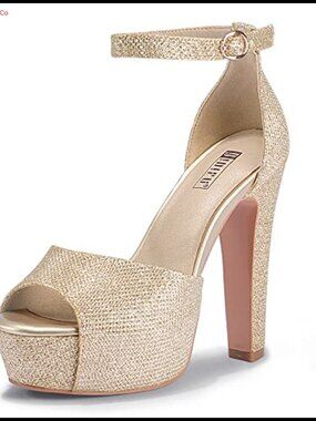 Platform Chunky High Heels Peep Toe Heeled Sandals Ankle Strap